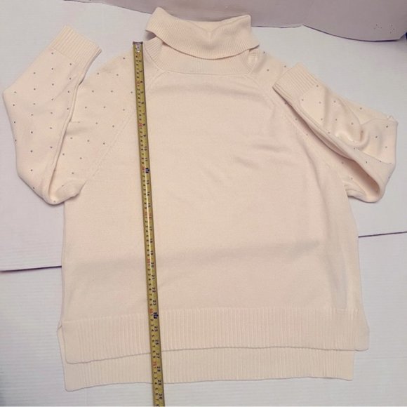 DKNY  * Studded 100% Cotton Turtleneck Jumper Sweater  EUC Size XL - Picture 13 of 14